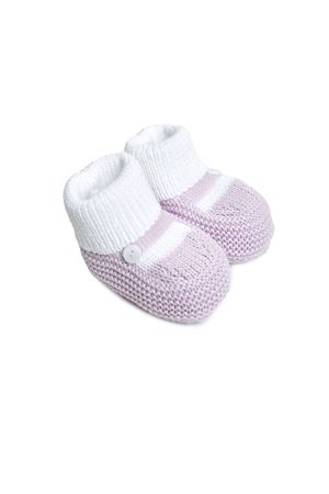 Scarpina in filo di cotone bianco e glicine LITTLE BEAR KIDS | 8130BCOGLICINE